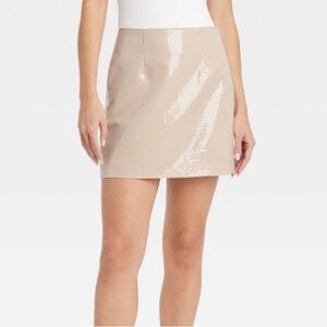 Women's Sequin Party Mini Skirt - A New
Day™ Tan 4